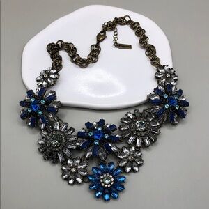 Baublebar bejeweled flower crystal like statement necklace formal party evening.